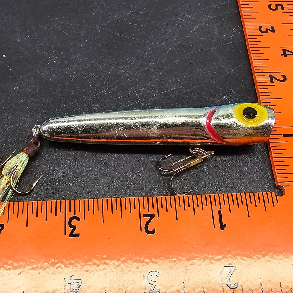 Storm Rattlin Chug Bug Chrome Silver Topwater Popper Fishing Lure 3.25"